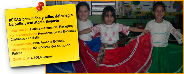 Becas para niños y niñas (Fátima-Asunción, Paraguay)