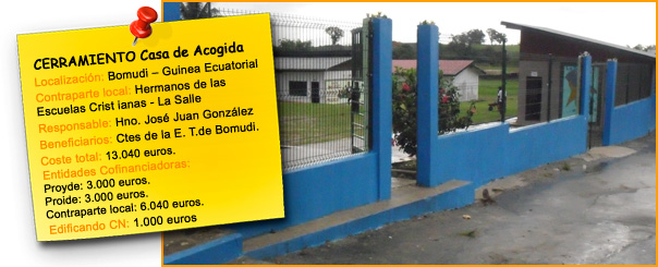 Cerramiento Casa de Acogida (Bomudi, Guinea Ecuatorial)